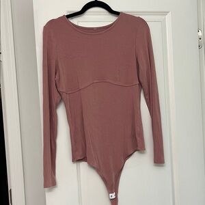 Amazon Women's Long Sleeve Bodysuit - Pink